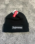 Black Supreme Logo Beanie